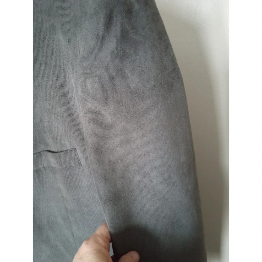 Mens Gray Blazer Jacket‎ 44 Regular 100% Polyester Button Front Stafford Suede
